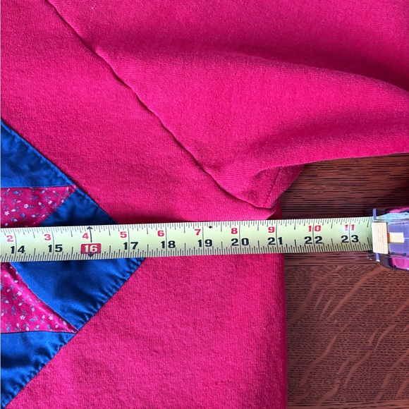 Vintage Fruit of the Loom Crewneck Raglan Cotton-Blend Applique Americana Quilt - Picture 6 of 12